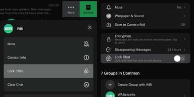 Chat lock shortcut