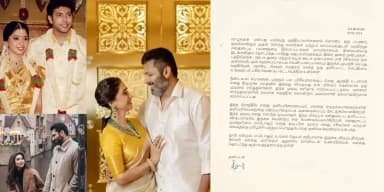 Actor Jayam Ravi announces separation from wife Aarti