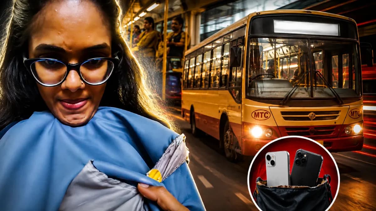 40 விநாடிகளில் 2 செல்போன்கள் அபேஸ்...MTC பஸ்ஸில் இளம்பெண்ணுக்கு அதிர்ச்சி!