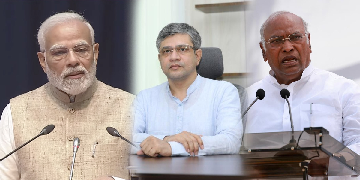 MallikarjunKharge-PMModi-ashwinivaishnaw