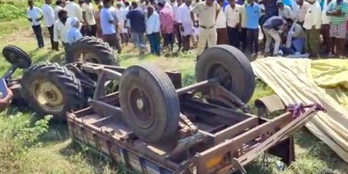 Tractor overturns