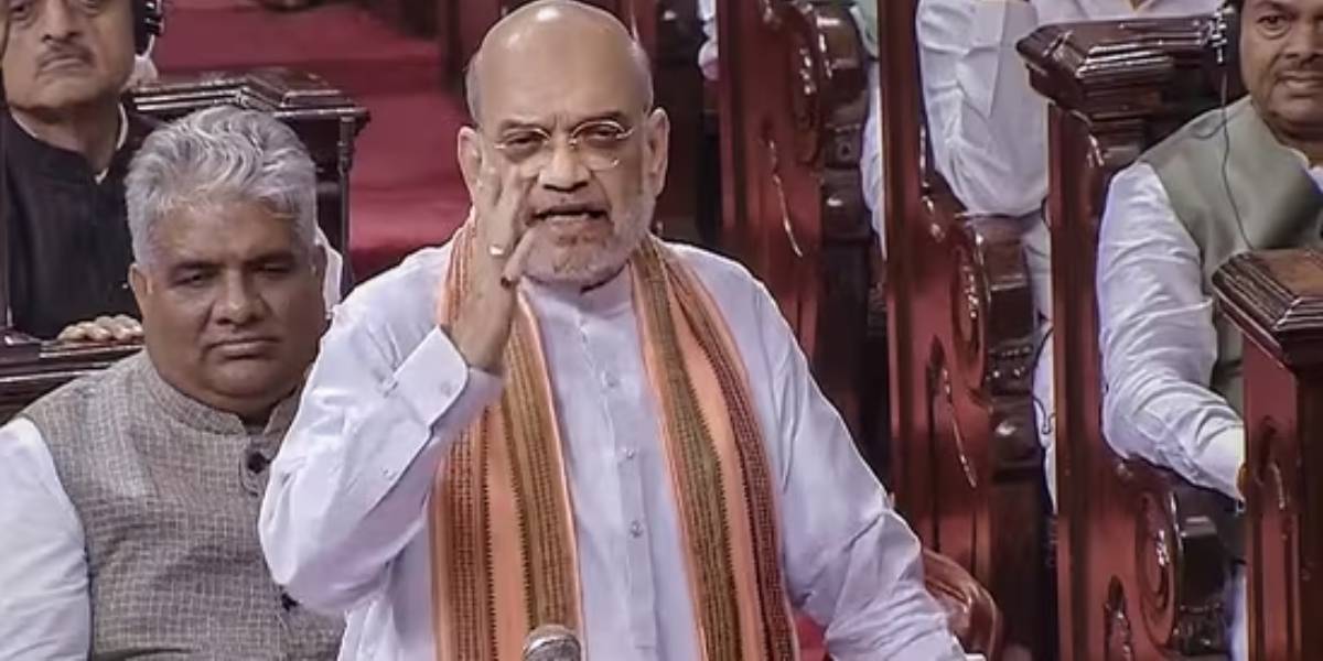 Union minister Amit shah in Rajya sabha