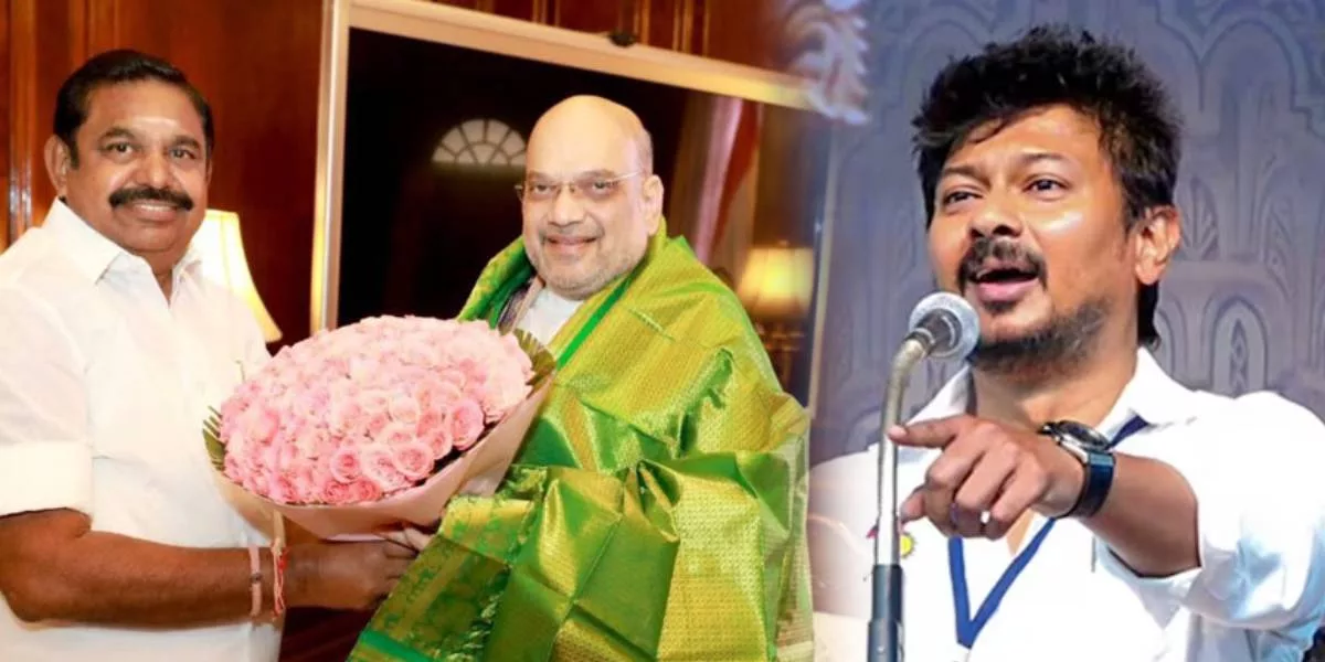 ADMK Secretary Edappadi Palanisamy - Union Minister Amit shah - TN Minister Udhayanidhi stalin