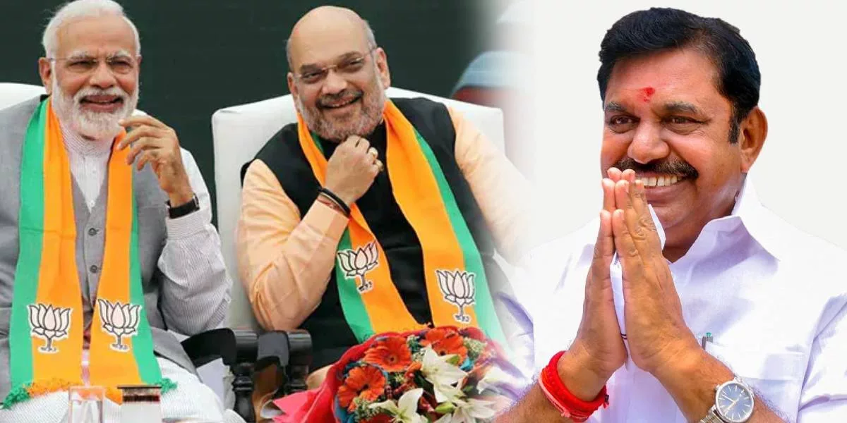PM Modi - Union Minister Amit shah - ADMK Chief secretary Edappadi Palanisamy