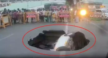 சென்னை சாலையில் திடீர் பள்ளம்.., உள்ளே சிக்கிய கார்.! மெட்ரோ நிர்வாகம் விளக்கம்!