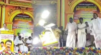 ஆ.ராசா மீது சரிந்த மின் விளக்குகள்., நூலிழையில் தப்பிய பரபரப்பு காட்சிகள் இதோ..