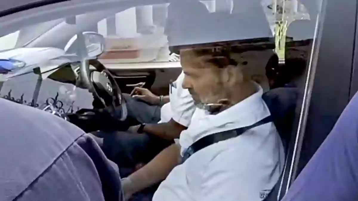 Rahul Gandhi in car