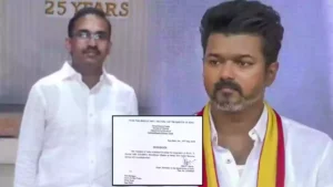 tvk vijay - IRS officer Arunraj